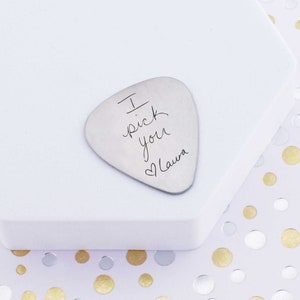 Custom Guitar Pick, Your Own Handwriting, Anniversary Gift for Him, Birthday Gift for Music Lover, Guitar Player Gift for Boyfriend