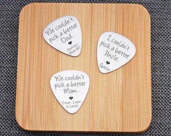 Custom Guitar Pick Gift, Engraved Guitar Pick, We couldn't pick a better Dad Mom Friend Boyfriend, Personalized Mother's/Father's Day Gift