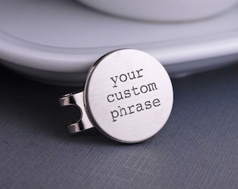 Design Your Own Golf Ball Marker, Custom Golf Gift, Personalized Message Golf Ball Marker with Hat Clip, Father's Day Gift for Him