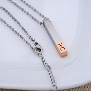 Anniversary Gift for Wife, Custom Bar Necklace, Personalized Bar Necklace for Girlfriend, Birthday Gift for Wife from Husband image 2