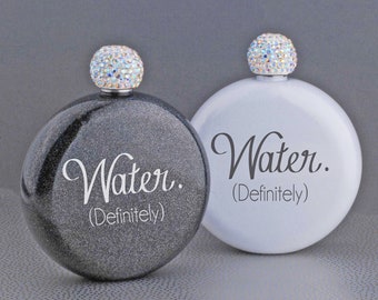 Birthday Gift For Her, Glitter Flask, 21st Birthday Gift, Gift For Her, Water Definitely Flask, Gift For Friend, Funny Gift