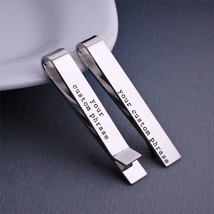 Design Your Own Tie Clip, Custom Tie Bar, Personalized Gift for Husband, Anniversary Gift for Husband, Father's Day Gift for Him