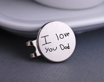 Custom Handwriting Golf Ball Markers, Pocket Token, Father's Day Gift for Dad, Golfer Gift, Groom Gift, Your Own Handwritten Message