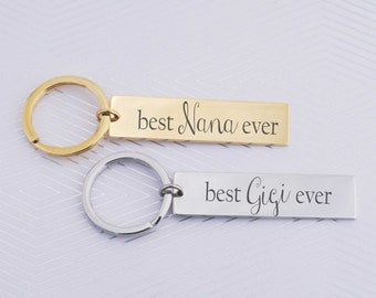 Keychain for Nana, Personalized Best Yaya Ever, Mother's Day Gift for Gigi, Key Ring for Nana from Grandkids, Personalized Gift for Grammy