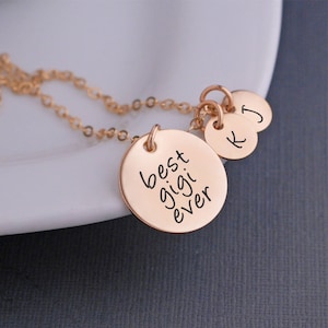 Gifts for Gigi from Grandkids, Mother&#39;s Day Gift for Gigi, Custom Necklace for Gigi, Personalized Gold Necklace for Gigi with Charms