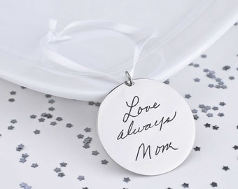 Memorial Ornament, Memorial Handwriting Christmas Ornament, Christmas Tree Ornament, Custom Handwriting Ornament, Loss of Father or Mother