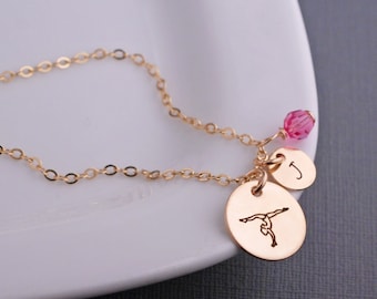 Custom Gymnast Necklace, Necklace for Gymnast, Personalized Gymnastics Jewelry, Gift for Gymnast, Gold Necklace for Teen