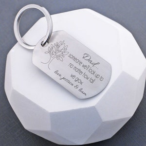 Personalized Key Ring, Birthday Gift, Keychain for Dad, Someone to Look Up to Father&#39;s Day Gift, Custom Gift for Him, To Dad from Kids