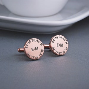 Latitude Longitude Cuff Links, Custom Coordinates Cuff Links, Anniversary Gift for Husband, Wedding Gift for Groom image 2