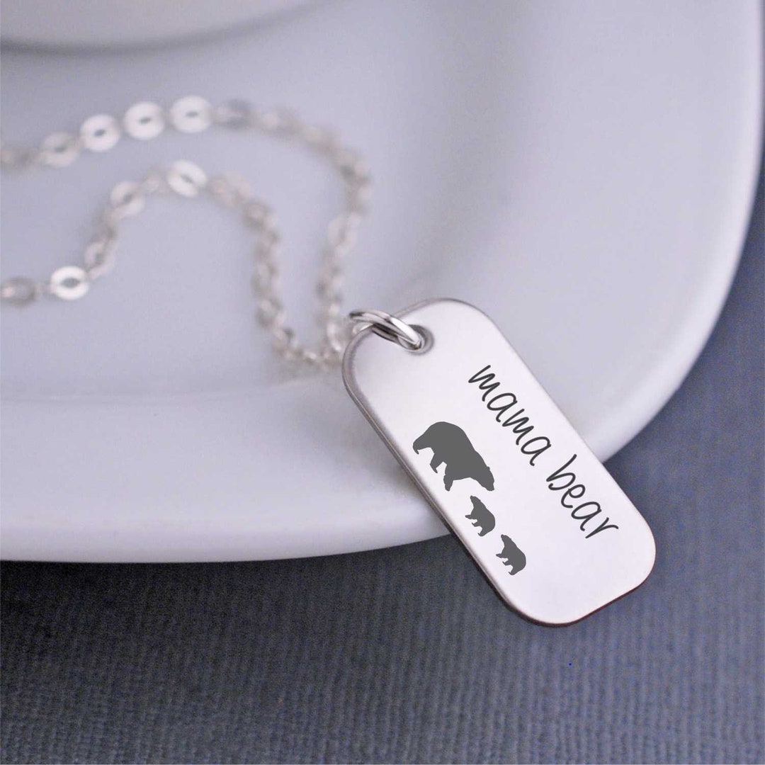 Mama Bear Necklace, Personalized Mama Bear Jewelry, Mother's Day Gift ...
