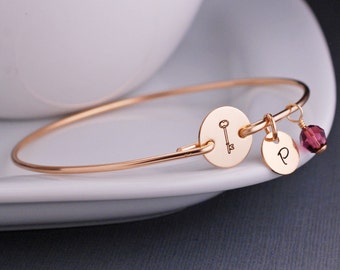 Bijoux clés squelette, Bracelet clé en or, Bijoux clés, Bracelet jonc en or, Cadeau de Noël