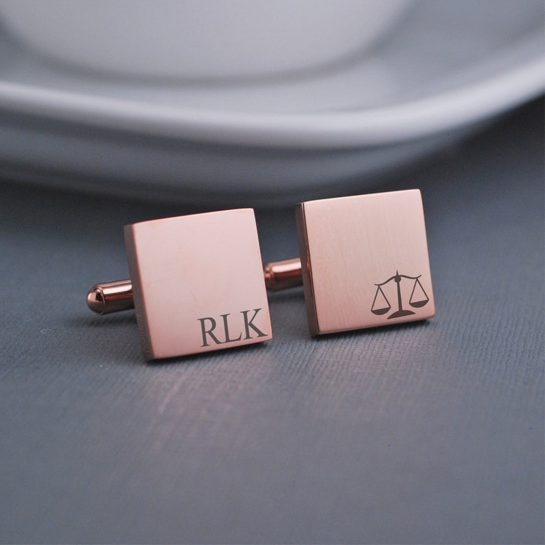 Lawyer Gift, Scales of Justice Cufflinks, Personalized Lawyer Cufflinks, Custom Cuff Links for Law School Graduation image 7