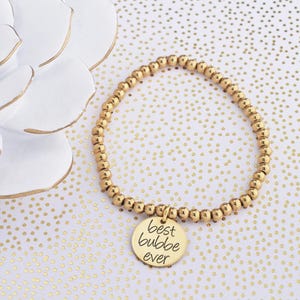 Best Bubbe Ever Stretch Bracelet, Mother's Day Gift for Bubbe, Yiddish Grandmother Gift, Bracelet for Jewish Grandmother, Bubbe Birthday