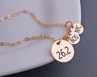 26.2 Necklace, Marathon Jewelry,  Personalized Marathon Necklace, Athletic Jewelry, Runners Jewelry, Gift for Runner