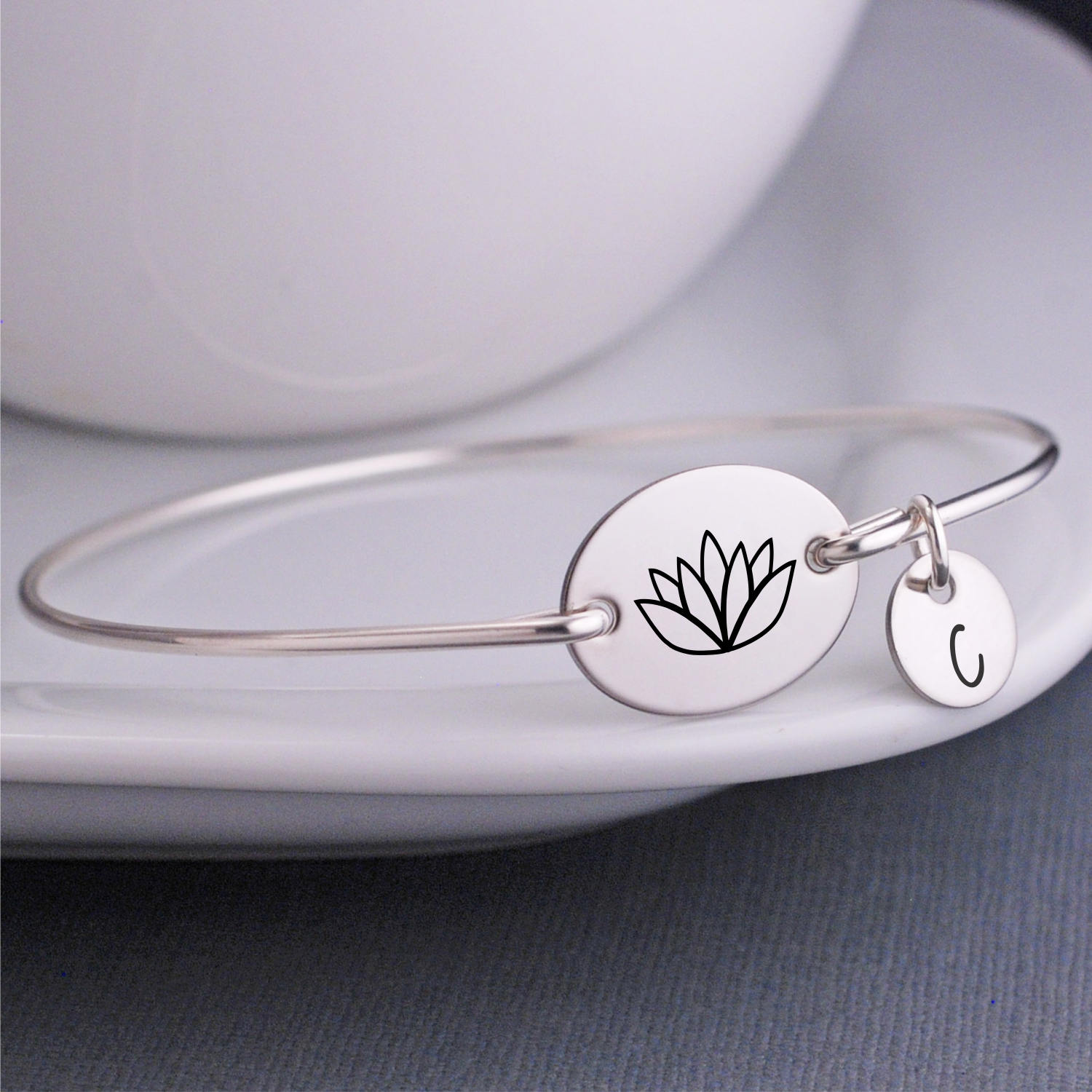 Lotus Jewelry Lotus Bracelet Lotus Blossom Flower Engraved Etsy