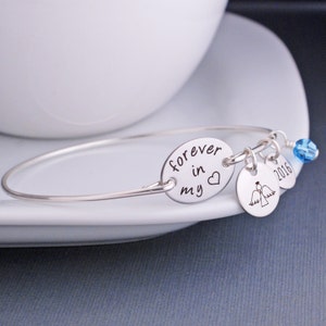 Memorial Jewelry, Forever in My Heart, Remembrance Bracelet, Personalized Memorial Jewelry, Angel Jewelry