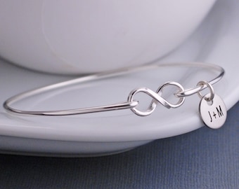 Regalo de aniversario para novia, pulsera de infinito personalizada, regalo de aniversario para esposa, joyería, regalo para esposa de su esposo.
