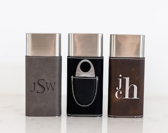 Monogrammed Cigar Case with Cutter Gift for Him, Personalized Cigar Case, Cigar Travel Case, Custom Cigar Gift for Dad, Father's Day Gift