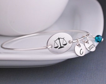 Scales of Justice Bracelet, Gift for Lawyer, Law School Graduate Gift, Gift for Judge, Attorney Gift