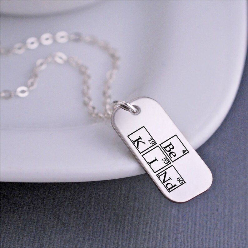 Be Kind Periodic Table Elements Necklace, Inspirational Jewelry ...