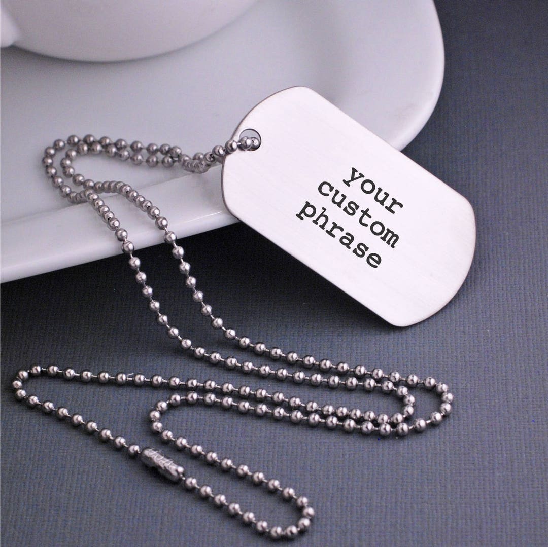 Design Your Own Custom Dog Tag Necklace Men's Jewelry Etsy