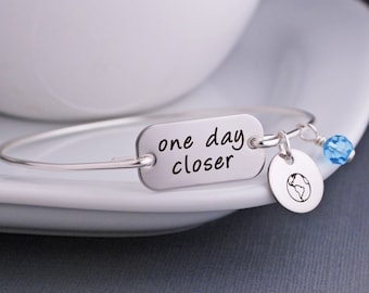 One Day Closer Bracelet, Deployment Jewelry, Military Deployment Bracelet, Military Wife Jewelry, Christmas gift For Military Wife