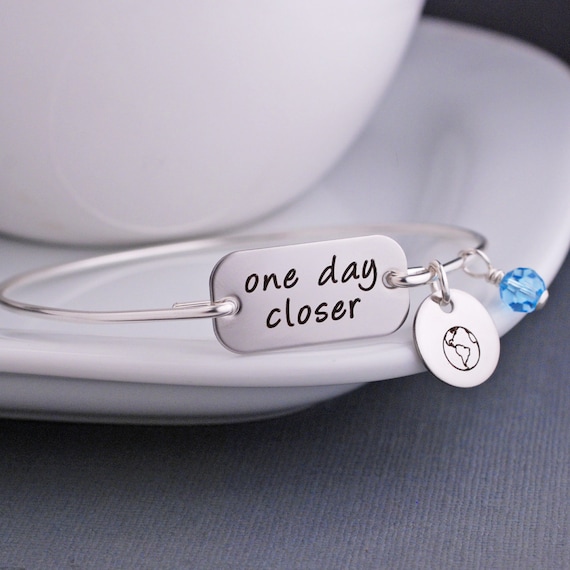 One Day Closer Bracelet, Deployment Jewelry, Military Deployment Bracelet, Military Wife Jewelry, Christmas gift For Military Wife