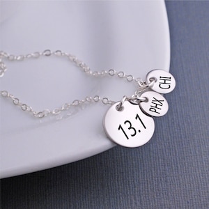 13.1 Necklace, Personalized Half Marathon Jewelry, Athletic Necklace, Runner Gift, Marathon Runner Gift, Marathon Gift, Girl Runner