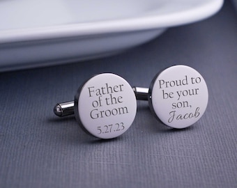 Father of the Groom Cufflinks, Father of the Groom Gift for Wedding, Proud to be your son cufflinks, Personalized Father of the Groom