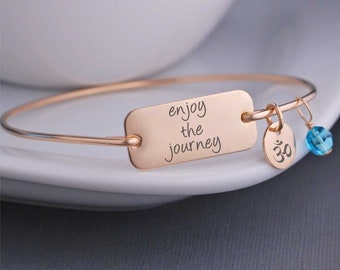 Enjoy the Journey Bangle Bracelet, Graduation Gift, Inspirational Jewelry, Om Inspirational Graduation Jewelry Gift