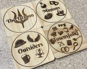 Blood on the Clocktower inspired Coasters (Pack of 4)