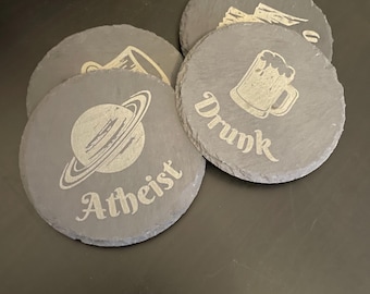 Blood on the Clocktower inspired character token wooden or slate coasters (Pack of 4)