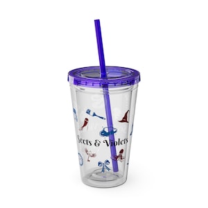 Blood on the Clocktower Sects & Violets inspired Sunsplash Tumbler with Straw, 16oz