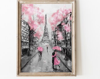 Eiffel Tower Romantic PRINTABLE Wall Art  | Vintage Portrait Print | Rustic Farmhouse PRINTABLE Digital Download Splashfrog | 016