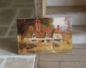 Dolls House Miniature Thatched English Cottage Canvas