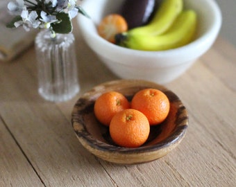 Dolls house miniature oranges trio 12th scale 1:12 dollhouse orange