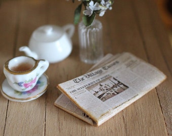 Dolls house miniature old newspaper 12th scale