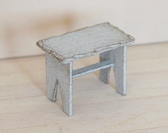 Dolls House Miniature Blue Stool