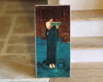 Dolls house miniature William Waterhouse Circe oil painting 12th scale