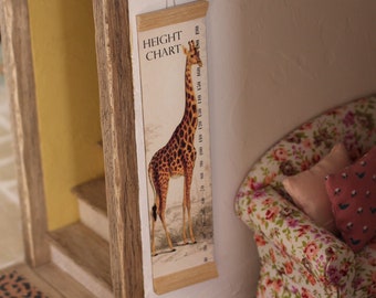 Dolls House Miniature Giraffe height chart 12th scale