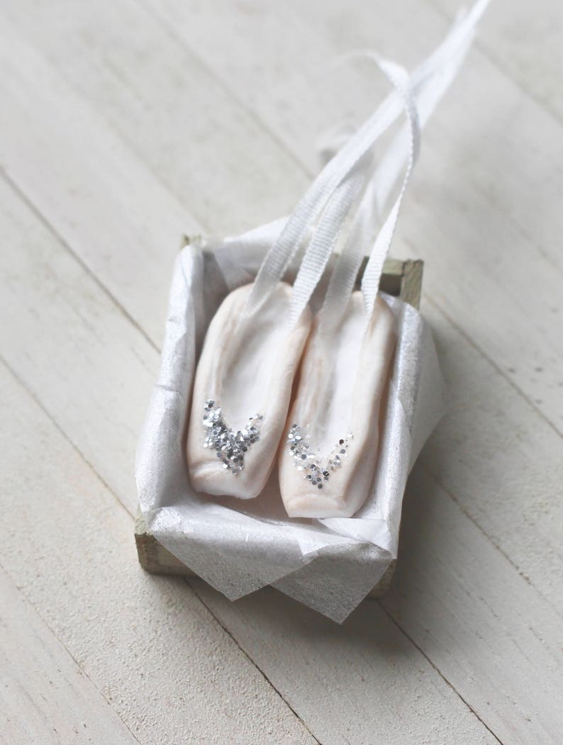 Dolls House Miniature White Ballet Shoes in box image 3