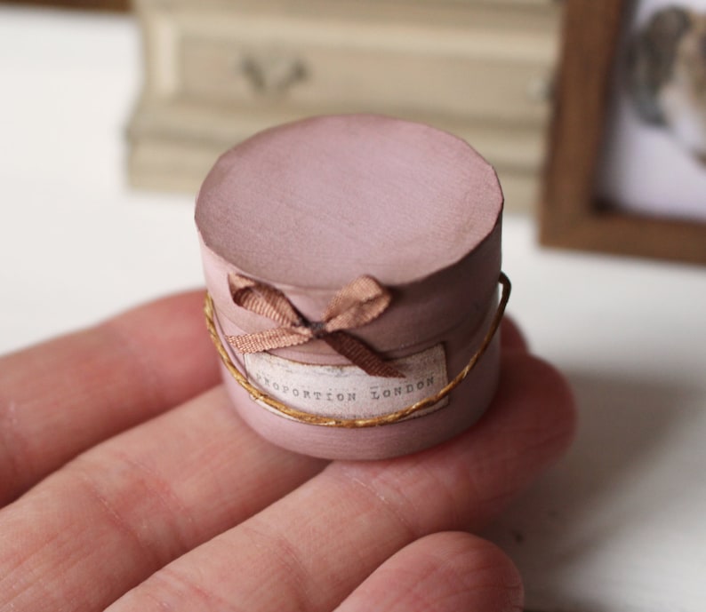 Dolls House Miniature Vintage Hat Box in 12th scale Etsy