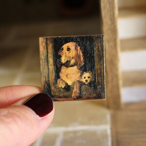 Dolls house miniature Impressionist dog oil painting 12th scale image 2