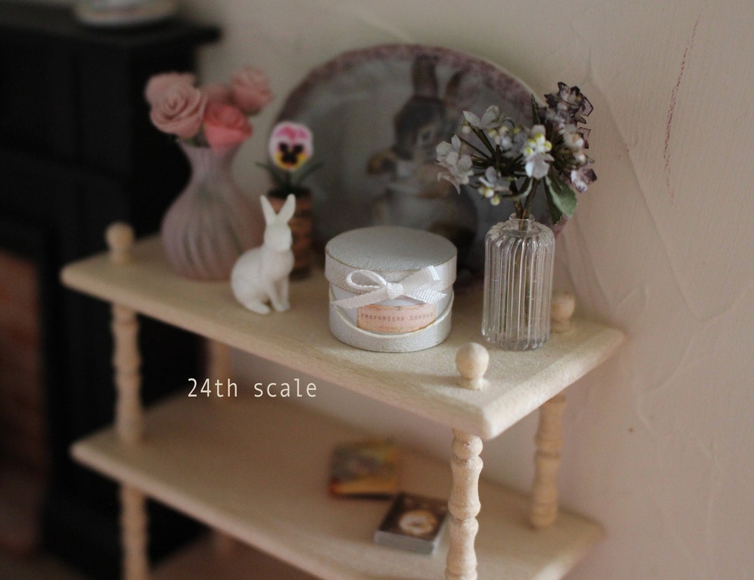 Dolls House Miniature Pale Blue Hat Box 24th Scale Etsy