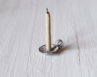 Dolls House Miniature White Candlestick