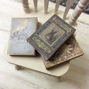 Dolls House Miniature Vintage Books Trio 1:12th scale