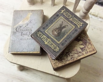 Dolls House Miniature Vintage Books Trio 1:12th scale