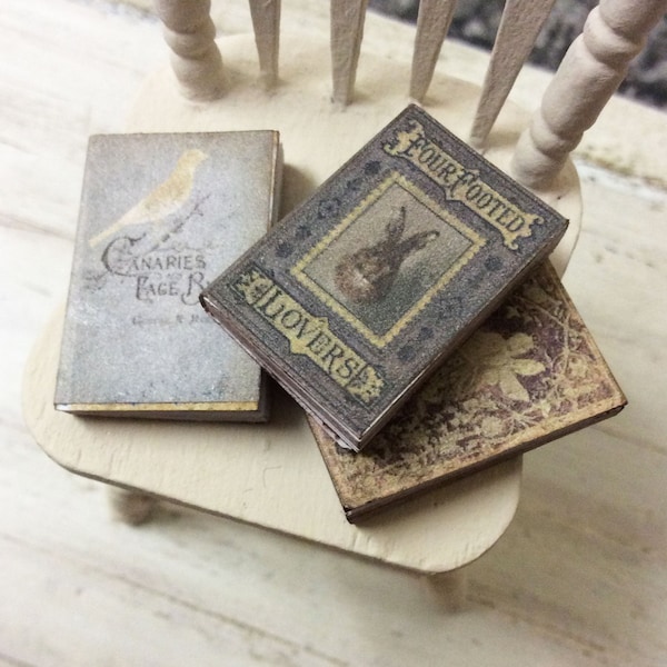 Dolls House Miniature Vintage Books Trio 1:12th scale