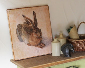 Dolls house miniature Hare oil painting 12th scale by Albrecht Dürer