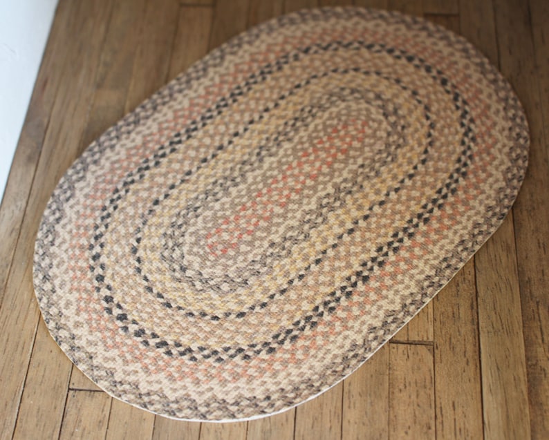 Dolls House braided rug in pink grey tone 12th scale image 3